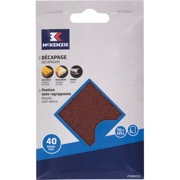 Patin cale 70x125mm grain 40 lot de 5