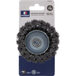 Brosse soucoupe pour perceuse d.75mm acier torsade