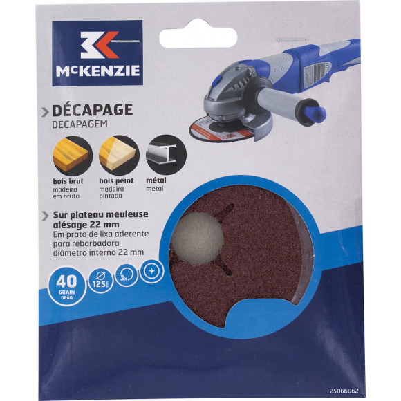 Disque plateau meuleuse d.125mm grain 40 lot de 3