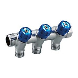 Collecteur robinetterie bleue - 3 départs