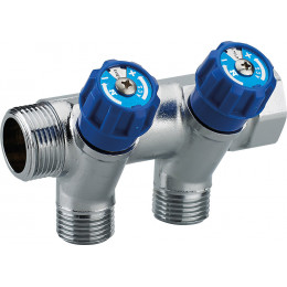 Collecteur robinetterie bleue - 2 départs