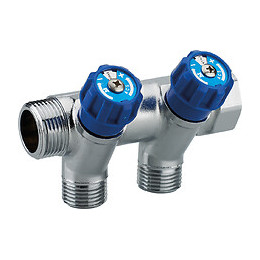 Collecteur robinetterie bleue - 2 départs