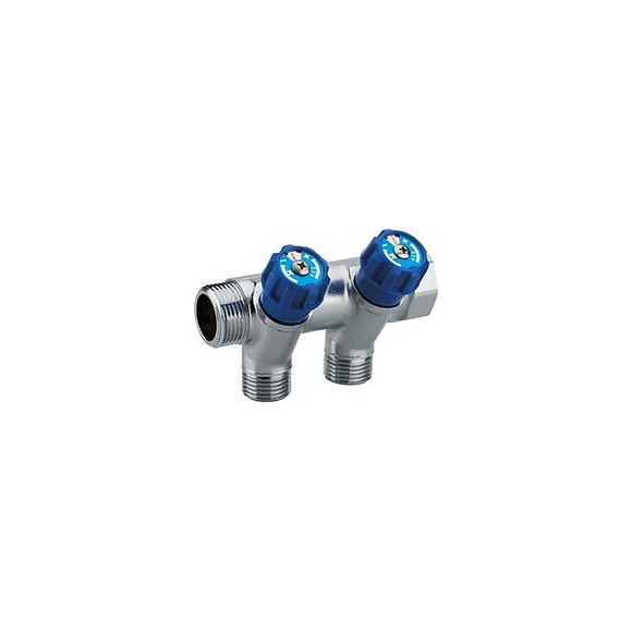 Collecteur robinetterie bleue - 2 départs
