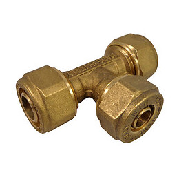 Té pour tube PER à compression diamètre 12mm