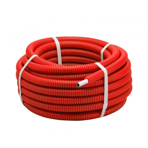 Tube gainé ROUGE multicouche en couronne D.16 longueur 25m