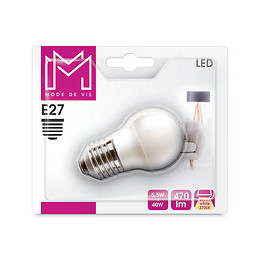Ampoule LED équivalent 40W Sphérique E27 2700K dépoli
