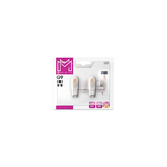2 Ampoules LED Capsules équivalent 25W G9 2700K
