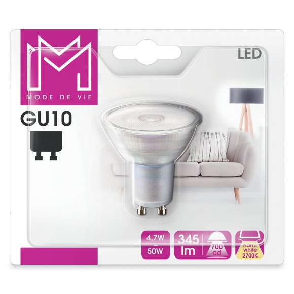 Ampoule LED équivalent 50W GU10 2700K 36 degrés