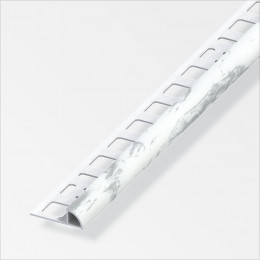 Arrêt carrelage arrondi PVC marbre blanc 8x2.5mm