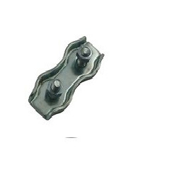 4 serres-câble 2 boulons acier zingué diamètre 2 mm.