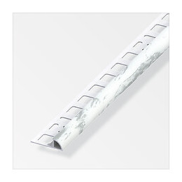 Arrêt carrelage arrondi PVC marbre blanc 8x2.5mm