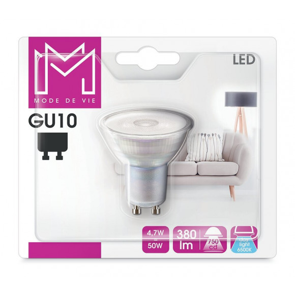 Ampoule LED équivalent 50W GU10 6500K 36 degrés