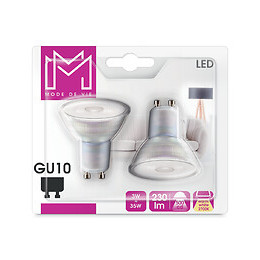 2 Ampoules LED équivalent 35W GU10 2700K 36 degrés
