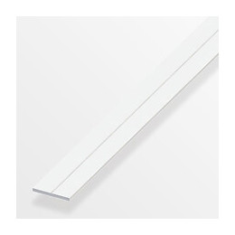 Plat 19.5mm PVC blanc 1m