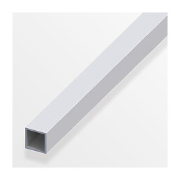 Tube carré 10x10mm aluminium anodisé argent 1m