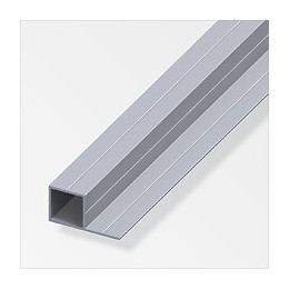Tube carré 1 côté pour M8 11.5x21.5mm aluminium brut 1m