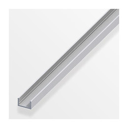 U profilé 10x22.5x1.5mm aluminium anodisé argent 2m