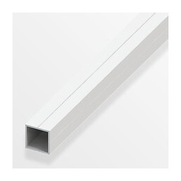 Tube carré 23.5mm PVC blanc 1m