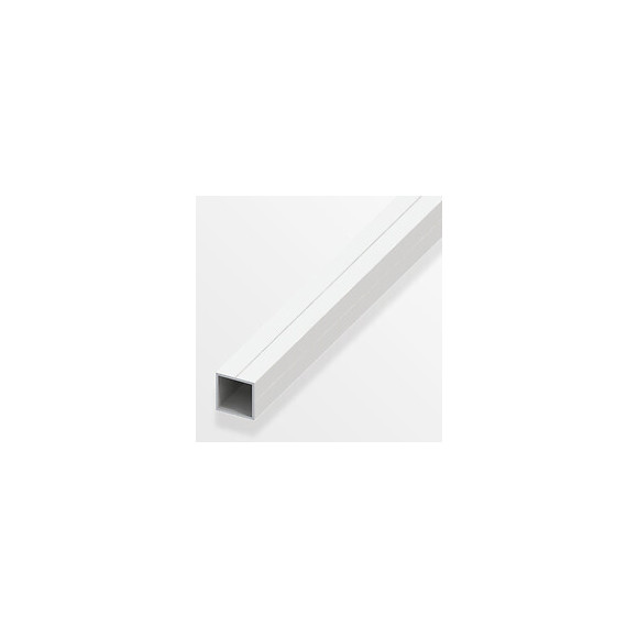 Tube carré 23.5mm PVC blanc 1m