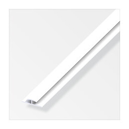 Profilé en H 4x25mm PVC blanc 1m