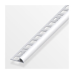 Arrêt carrelage 1/4 rond aluminium anodisé argent 8x2.5mm