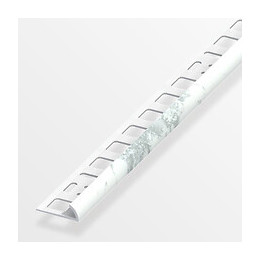 Arrêt carrelage arrondi PVC marbre blanc 10x2.5mm