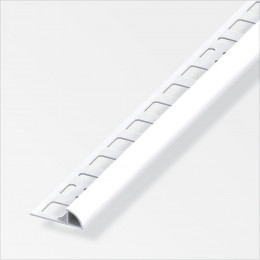 ArrÃªt carrelage 1/4 rond PVC blanc brillant 10x2.5mm