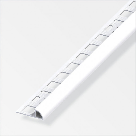 ArrÃªt carrelage 1/4 rond PVC blanc brillant 10x2.5mm