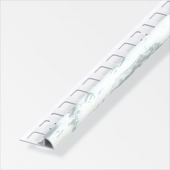 Arrêt carrelage arrondi PVC marbre blanc 10x2.5mm