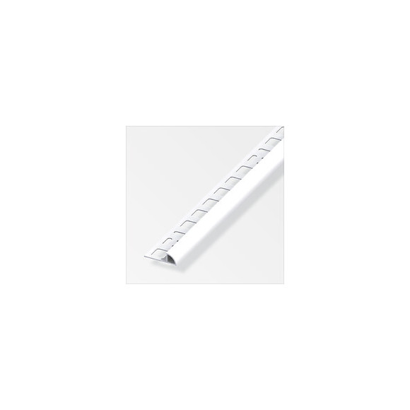 ArrÃªt carrelage 1/4 rond PVC blanc brillant 10x2.5mm
