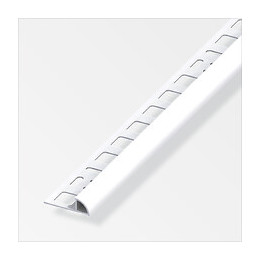 ArrÃªt carrelage 1/4 rond PVC blanc brillant 8x2.5mm
