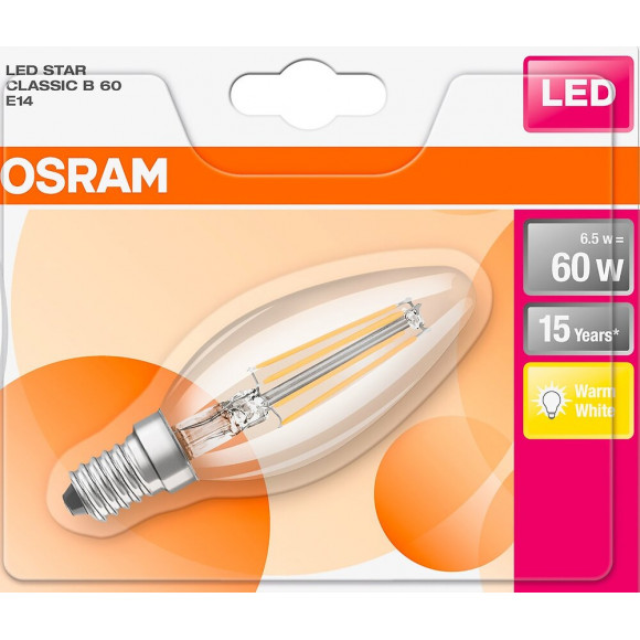 BLI Ampoule LED Flamme clair filament 6.5W 60 E14 chaud