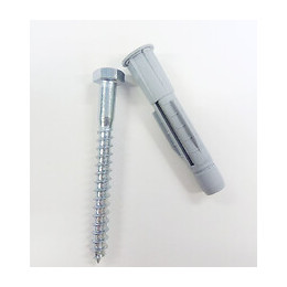 Blister 4 chevilles universelles 12x70mm + tirefond