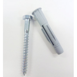 Blister 4 chevilles universelles 12x70mm + tirefond