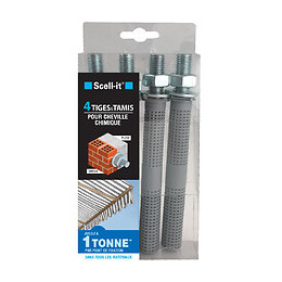 4 tiges acier M12x160 + 4 tamis