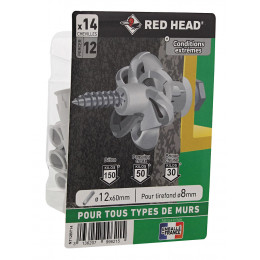 Boîte blister de 14 chevilles Nordtech 12x60mm