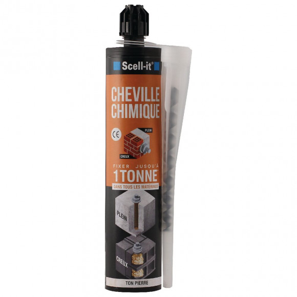 1 cartouche scellement chimique 300ml ton pierre