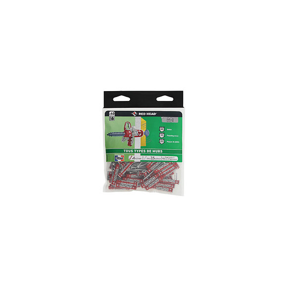 Sachet de 40 chevilles Mx 6x37mm + vis TR 4x45mm