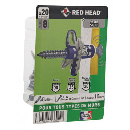 Boîte de 20 chevilles Mx 8x50mm + vis TR 4.5x55mm