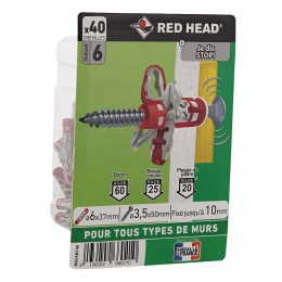 Boîte de 40 chevilles Mx 6x37mm + vis TR 4x45mm