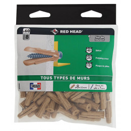 Sachet de 60 chevilles Grapex 8x32mm