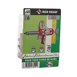 Boîte de 40 chevilles Mx 6x37mm + vis TR 4x45mm