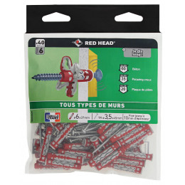 Sachet de 40 chevilles Mx 6x37mm + vis TR 4x45mm