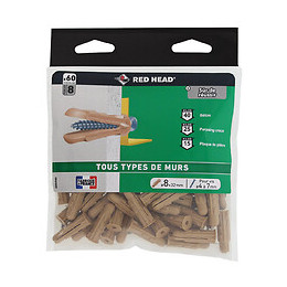 Sachet de 60 chevilles Grapex 8x32mm
