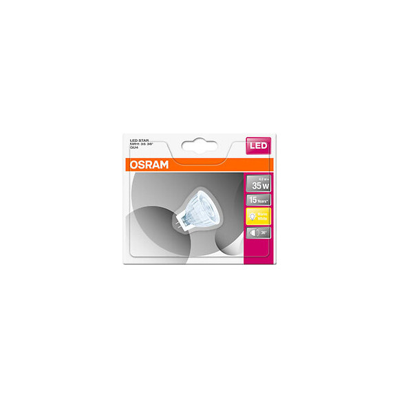 Spot MR11 LED 36° verre 3,1W 35 GU4 chaud