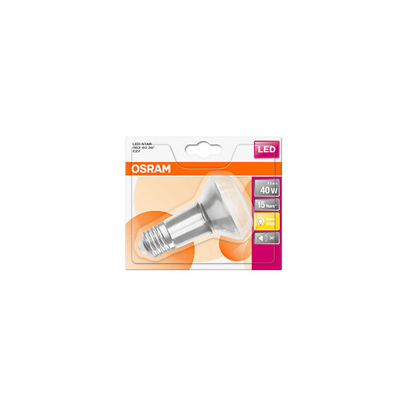 Spot R63 LED verre clair 2,8W 19 E27 chaud