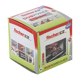 Boîte de 50 chevilles tous matériaux DUOPOWER 8x40mm + vis