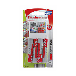 Blister de 4 chevilles tous matériaux DUOPOWER 12x60mm