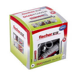 Boîte de 8 chevilles tous matériaux DUOPOWER 14x70mm + vis
