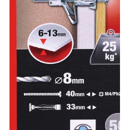 PRO-PACK ""Molly"" - 50 chevilles métal à expension